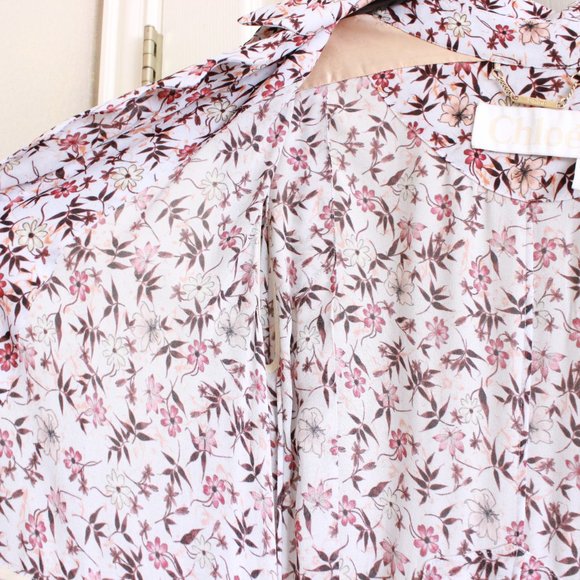 CHLOÉ Scalloped floral-print georgette maxi duster coat/jacket - Picture 7 of 16